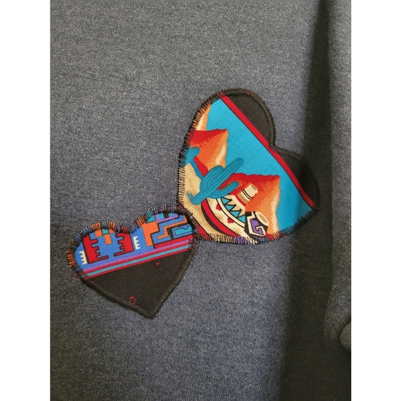 VNT unisex sweater with western/native American style patchwork. Size XL - Picture 2 of 10